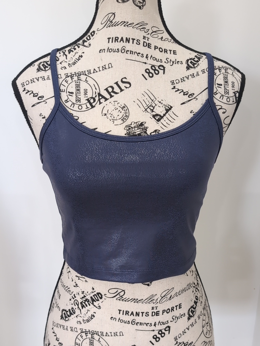 AERIE | Women's NavyHugger Cackle Longline Cropped Fitted Sports Bra